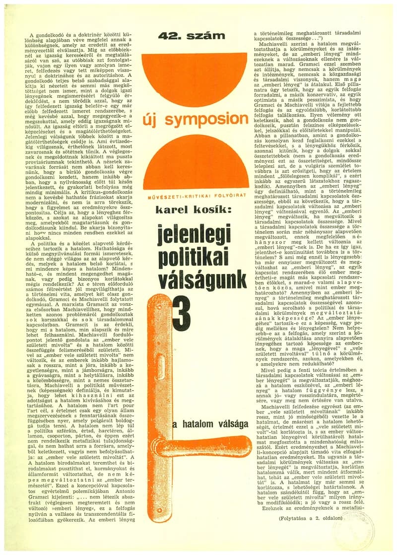 Új Symposion, 4. évf. 1968. október. 42. sz. 1–32. oldal