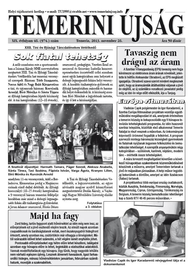 Temerini Újság, 19. évf. 2013. november 28. 48. sz.