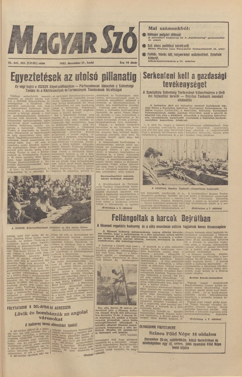 Magyar Szó, 40. évf. 1983. december 27. 355. sz.