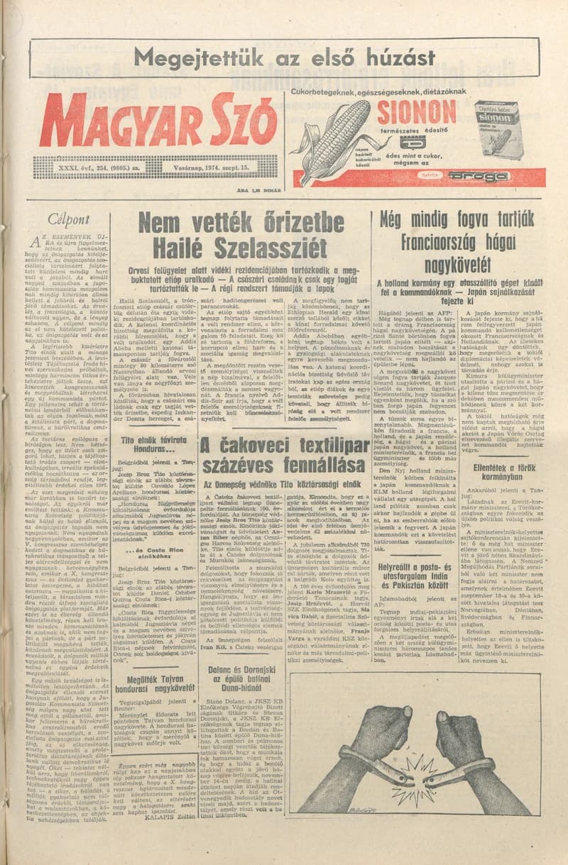 Magyar Szó, 31. évf. 1974. szeptember 15. 254. sz. 1–32. oldal