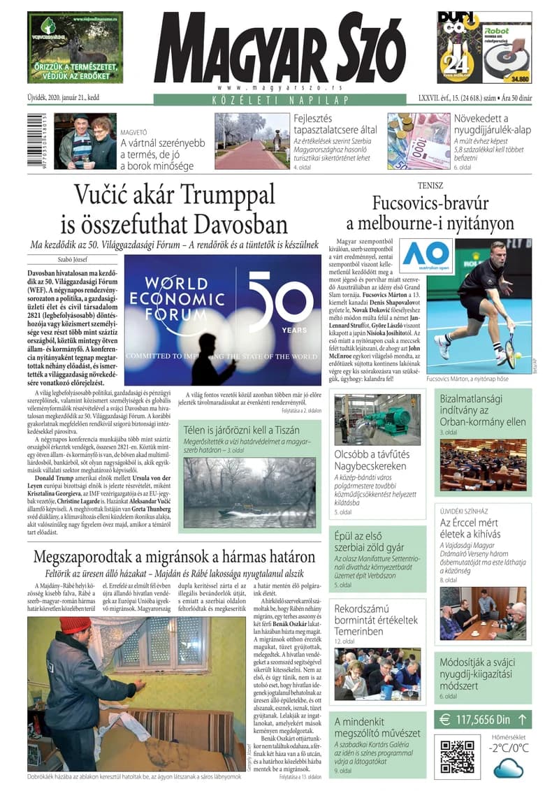 Magyar Szó, 77. évf. 2020. január 21. 15. sz. 1–20. oldal