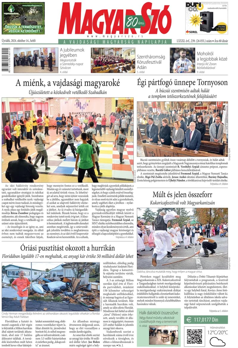 Magyar Szó, 81. évf. 2024. október 14. 239. sz. 1–16. oldal