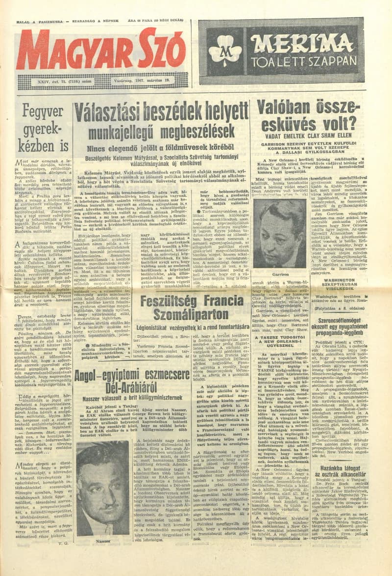 Magyar Szó, 24. évf. 1967. március 19. 75. sz. 1–24. oldal