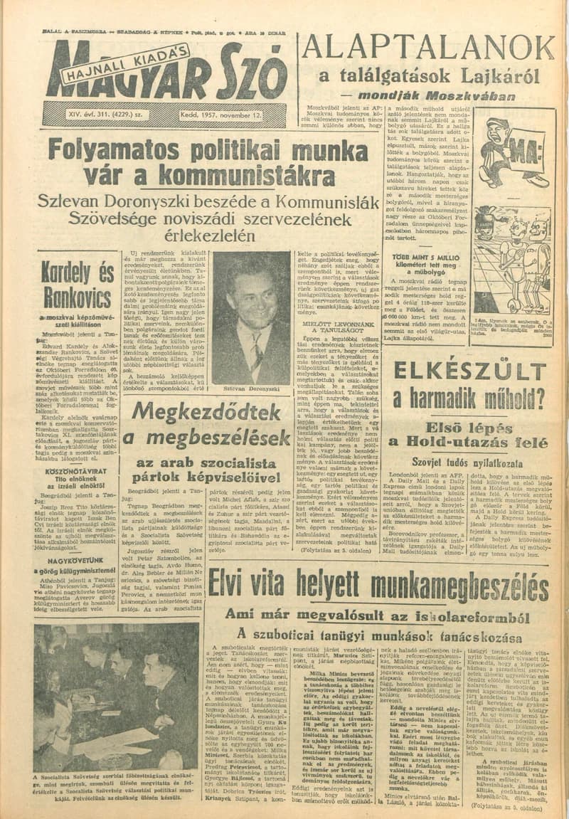 Magyar Szó, 14. évf. 1957. november 12. 311. sz. 1–12. oldal
