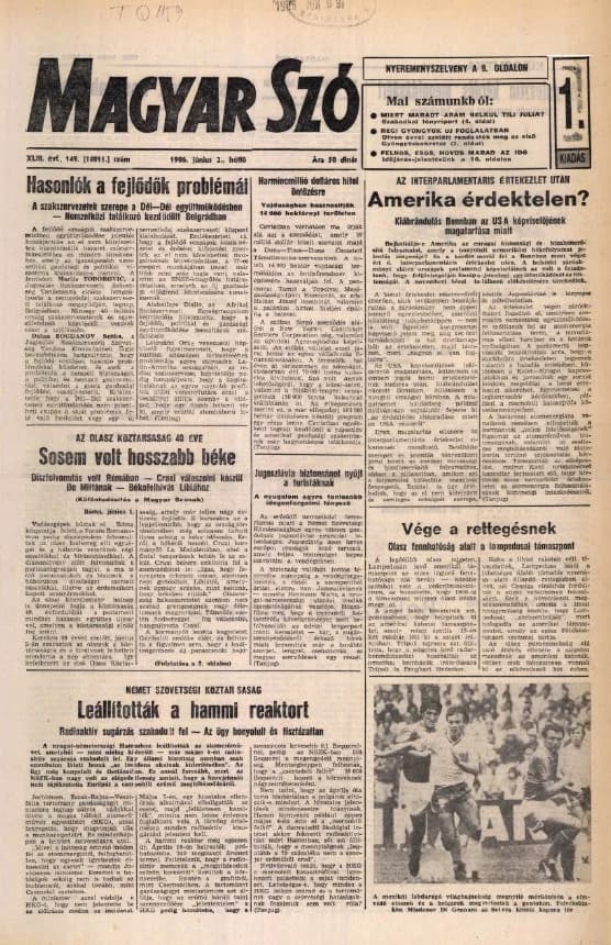 Magyar Szó, 43. évf. 1986. június 2. 149. sz. 1–20. oldal