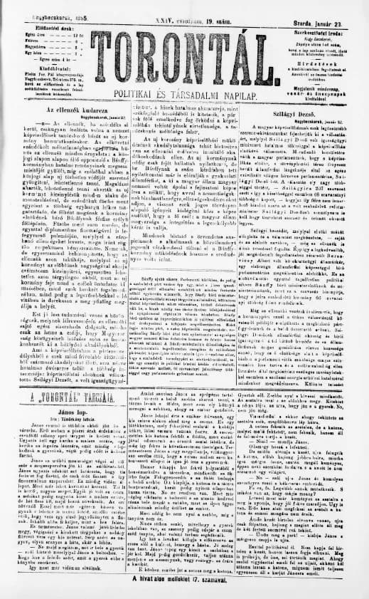 Torontál, 24. évf. 1895. január 23. 19. sz.