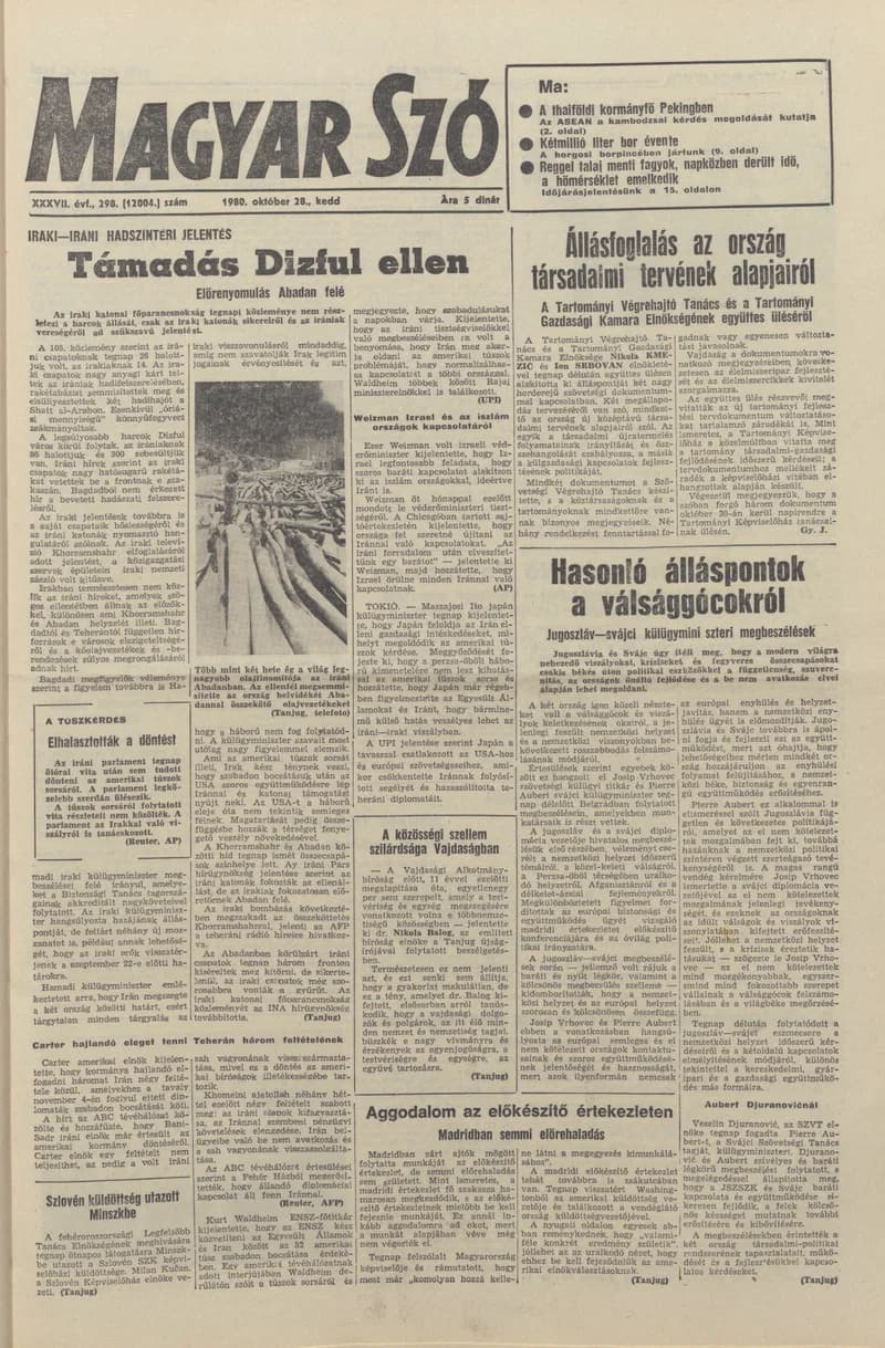 Magyar Szó, 37. évf. 1980. október 28. 298. sz. 1–20. oldal
