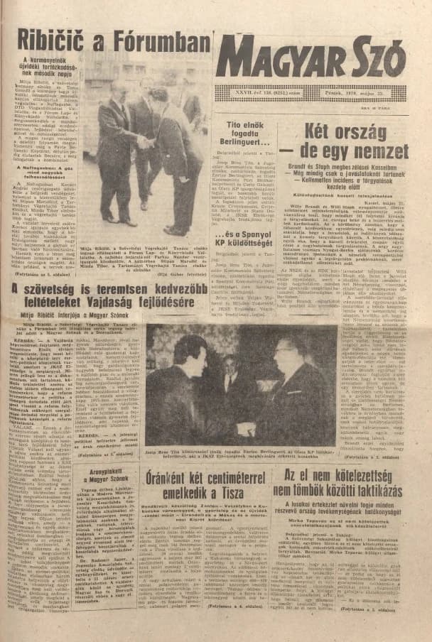 Magyar Szó, 27. évf. 1970. május 22. 138. sz. 1–12. oldal