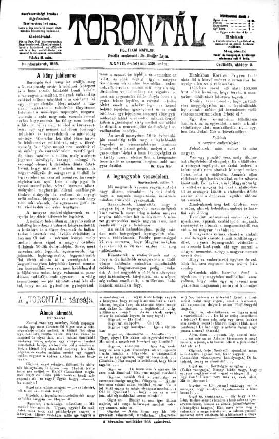 Torontál, 28. évf. 1899. október 5. 228. sz.