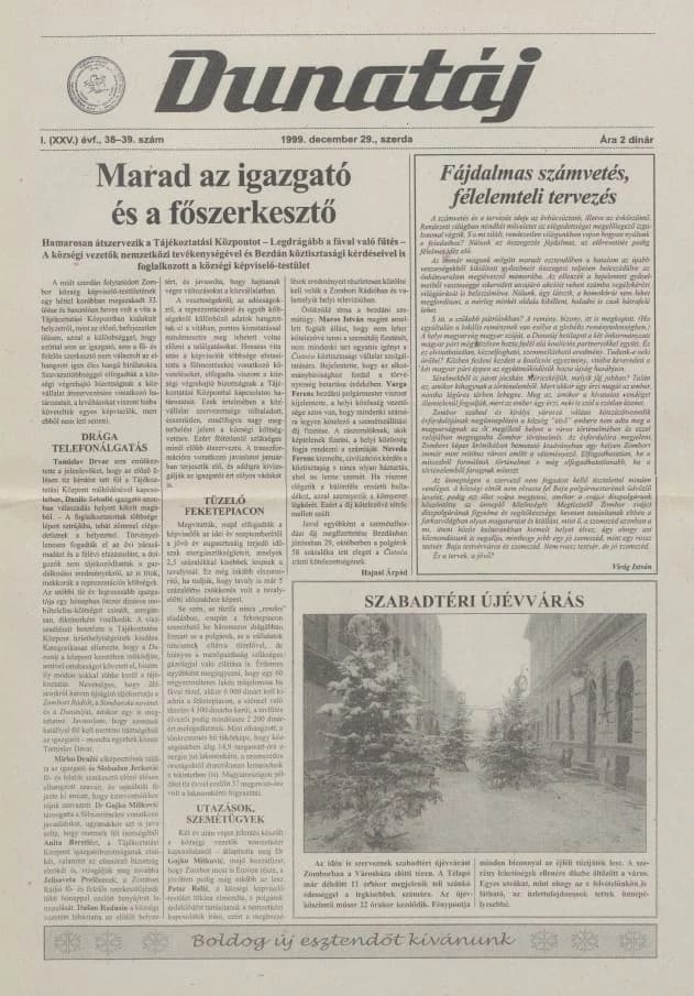 Dunatáj, 1. évf. 1999. december 29. 38–39. sz.