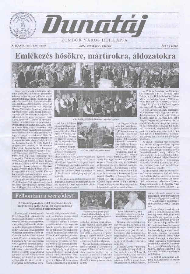 Dunatáj, 11. évf. 2009. október 7. 548. sz.