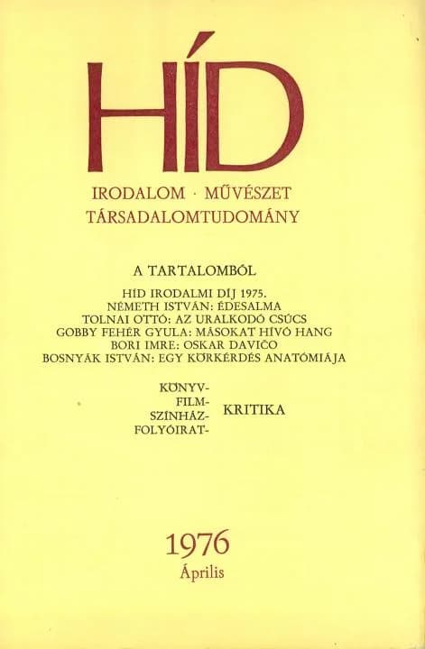 Híd, 40. évf. 1976. április. 4. sz. 409–548. oldal