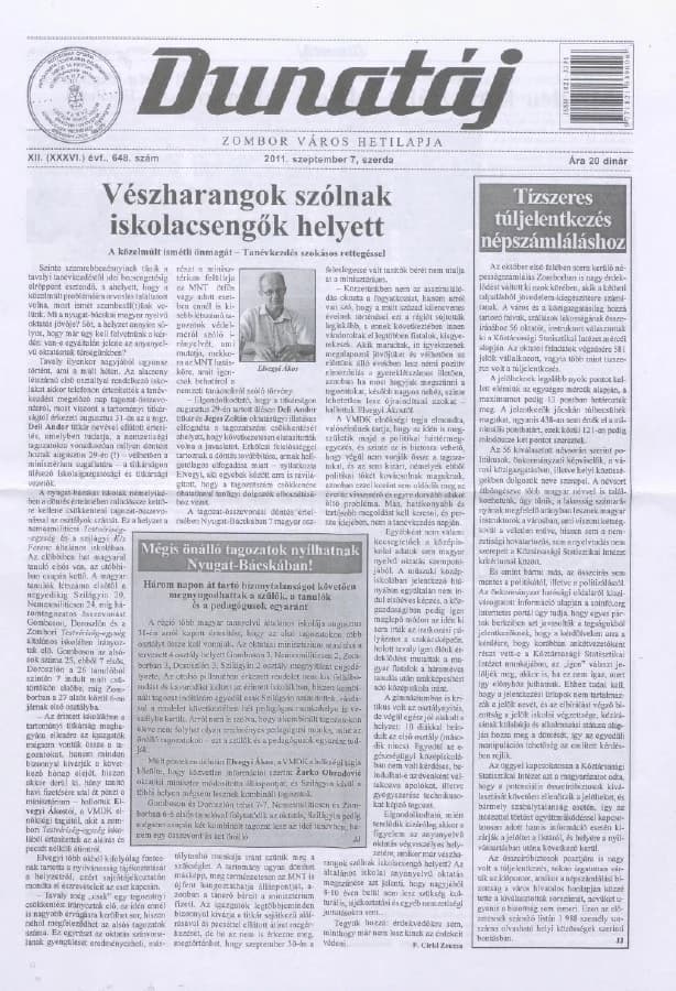 Dunatáj, 13. évf. 2011. szeptember 7. 648. sz.