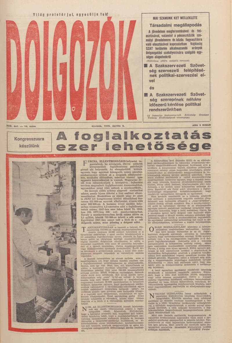 Dolgozók, 32. évf. 1978. április 6. 14. sz.