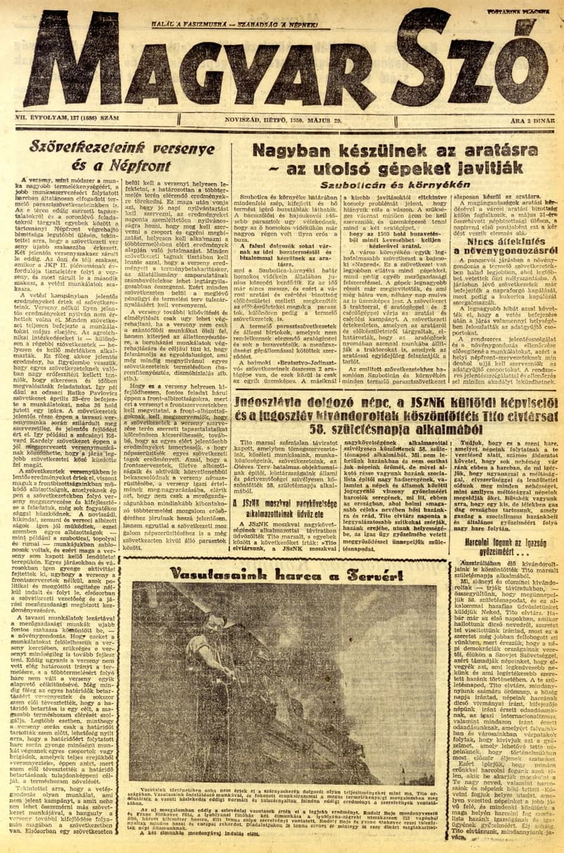 Magyar Szó, 7. évf. 1950. május 29. 127. sz. 1–4. oldal