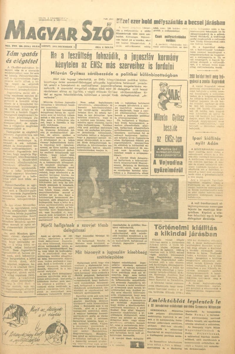 Magyar Szó, 8. évf. 1951. december 3. 285. sz. 1–6. oldal