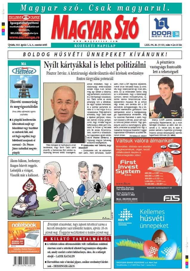 Magyar Szó, 69. évf. 2012. április 7. – 9. 80. sz. 1–56. oldal