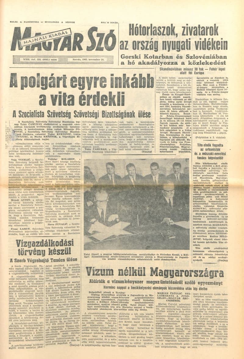 Magyar Szó, 22. évf. 1965. november 24. 324. sz.