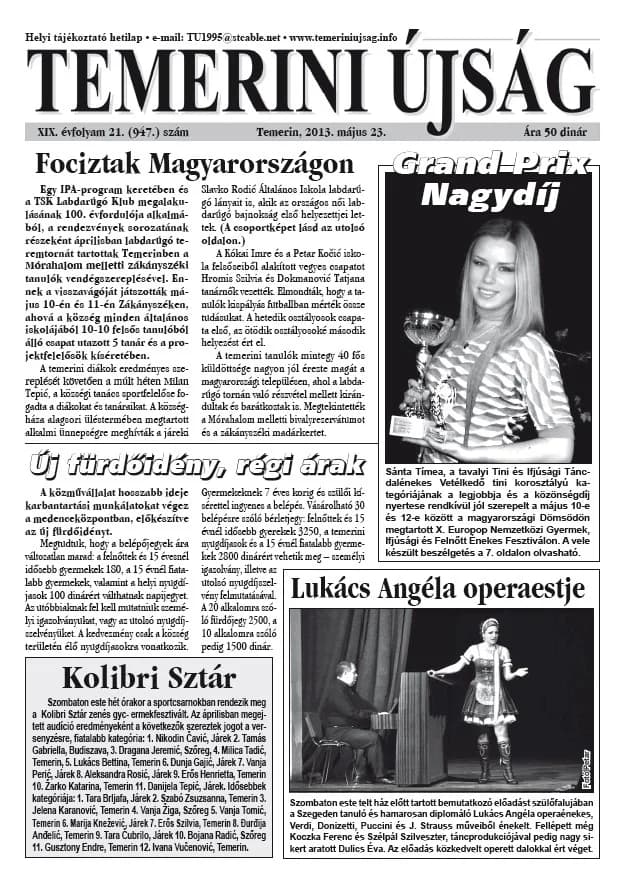 Temerini Újság, 19. évf. 2013. május 23. 21. sz.