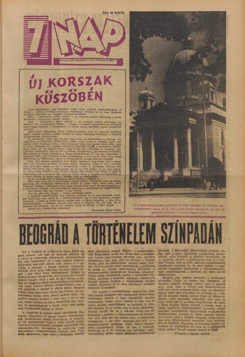 7 Nap, 16. évf. 1961. szeptember 1. 35. sz. 1–20. oldal