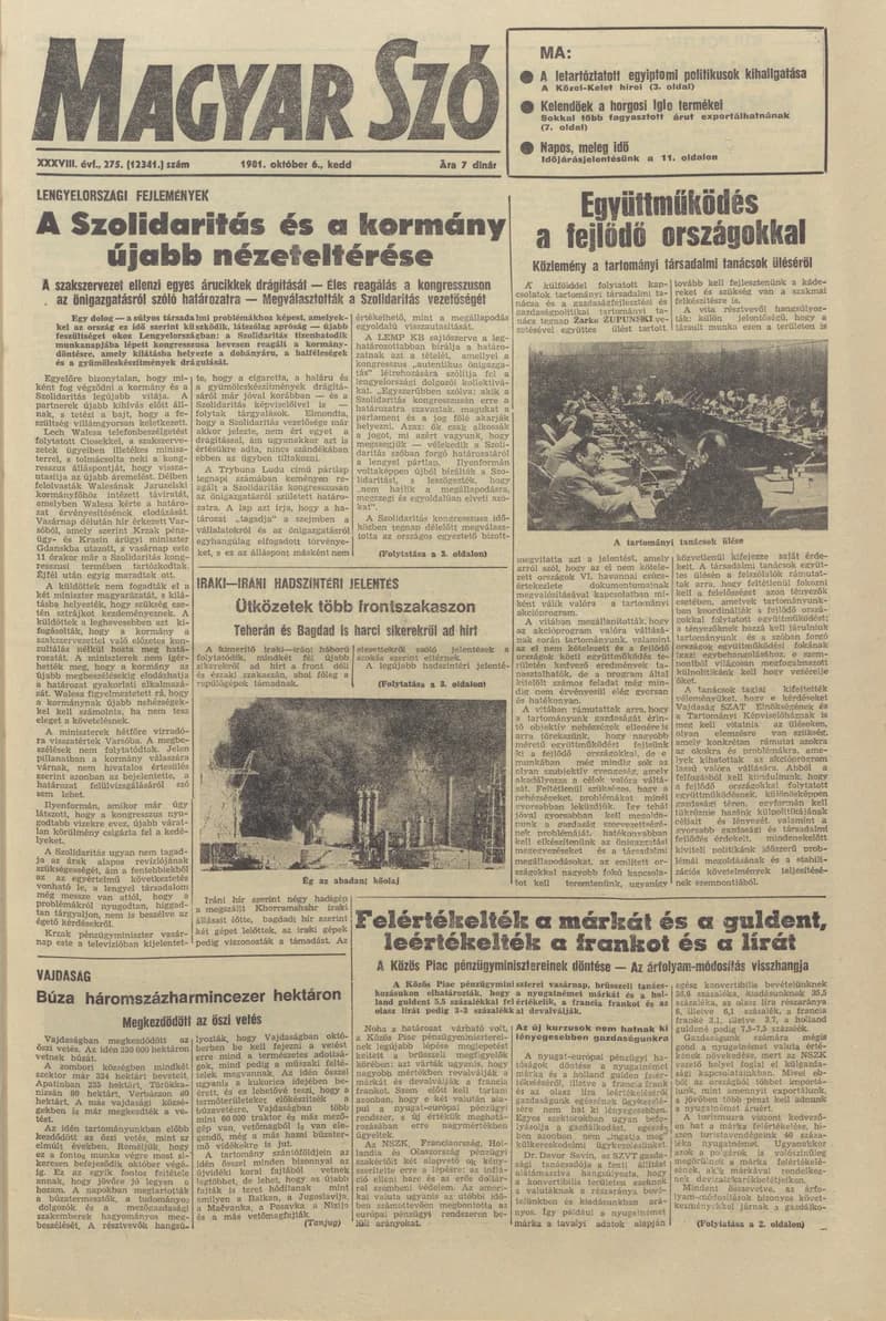 Magyar Szó, 38. évf. 1981. október 6. 275. sz.