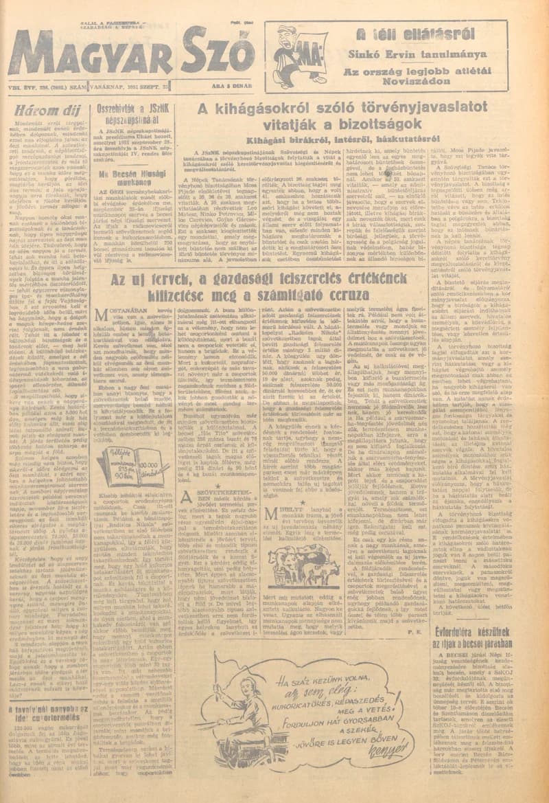 Magyar Szó, 8. évf. 1951. szeptember 23. 226. sz. 1–8. oldal