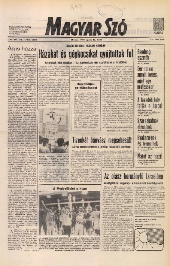 Magyar Szó, 46. évf. 1989. április 24. 111. sz. 1–20. oldal