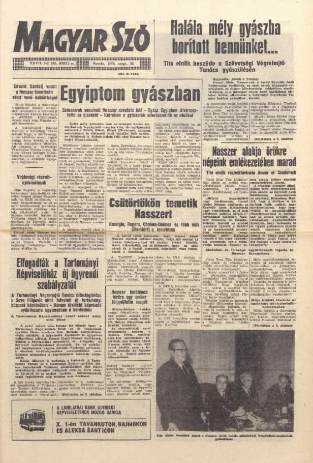 Magyar Szó, 27. évf. 1970. szeptember 30. 269. sz. 1–14. oldal