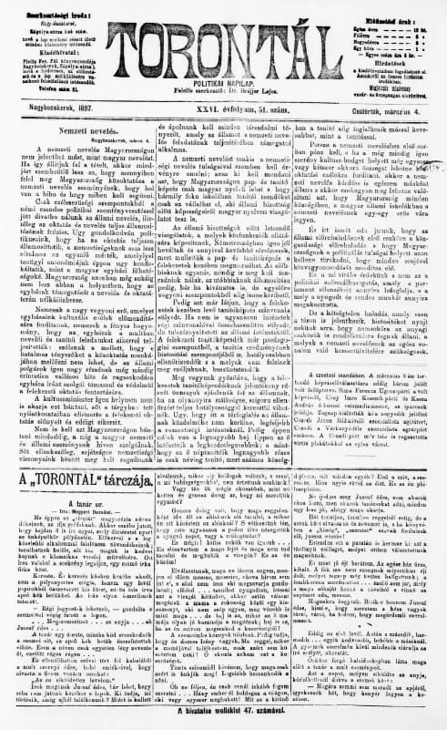 Torontál, 26. évf. 1897. március 4. 51. sz.