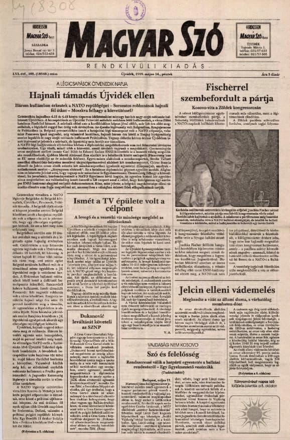 Magyar Szó, 56. évf. 1999. május 14. 102. sz. 1–8. oldal