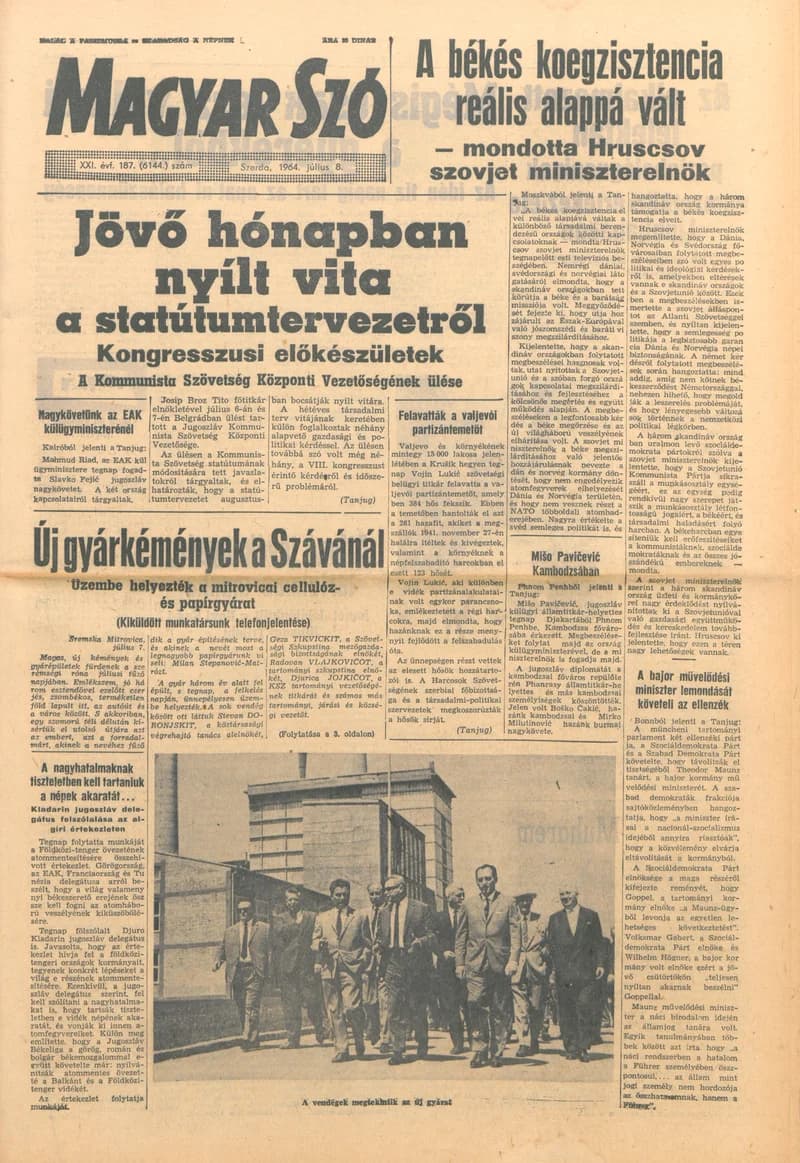 Magyar Szó, 21. évf. 1964. július 8. 187. sz. 1–14. oldal