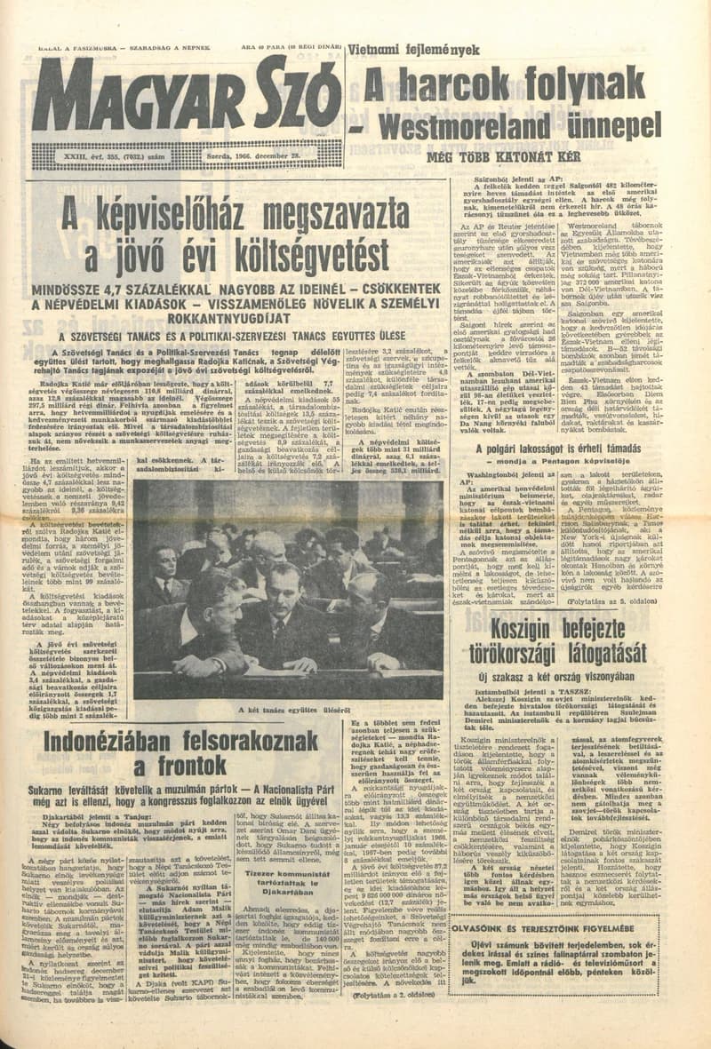 Magyar Szó, 23. évf. 1966. december 28. 355. sz.