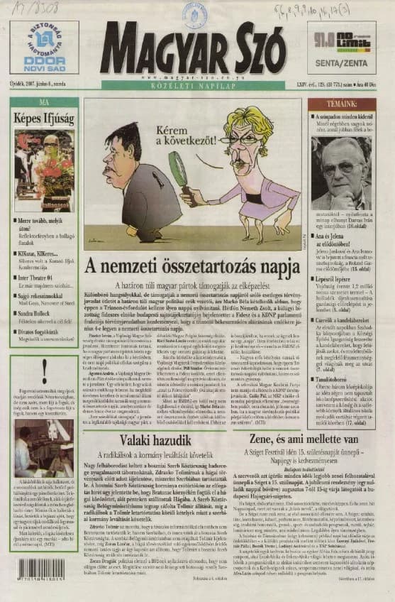 Magyar Szó, 64. évf. 2007. június 6. 129. sz. 1–20. oldal