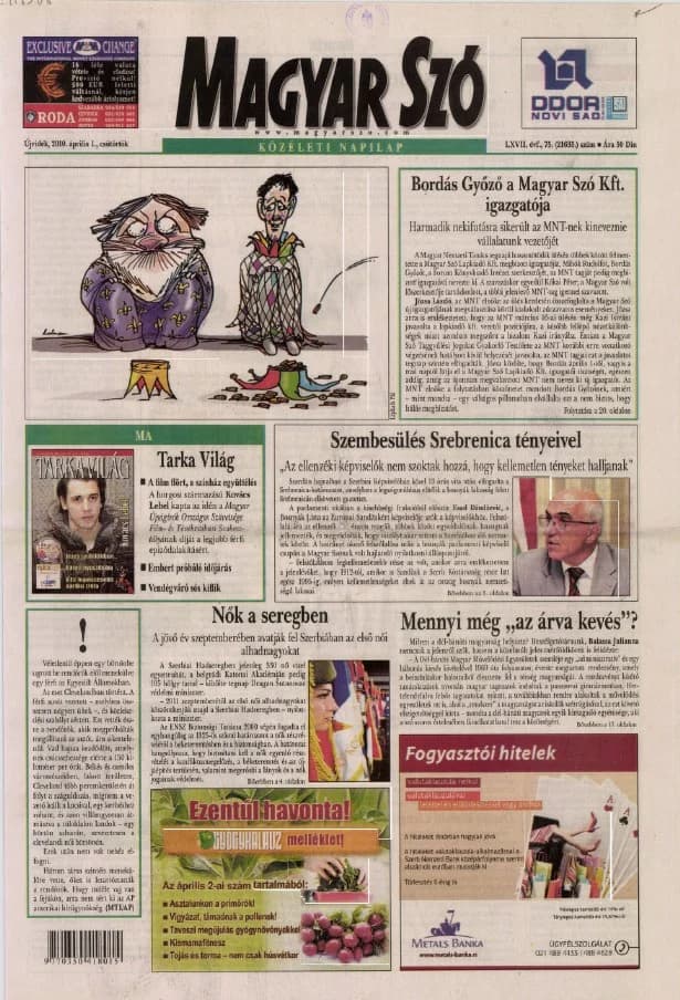 Magyar Szó, 67. évf. 2010. április 1. 75. sz. 1–20. oldal