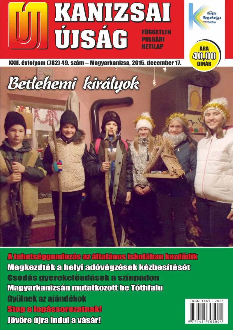 Új Kanizsai Újság, 22. évf. 2015. december 17. 49. sz.