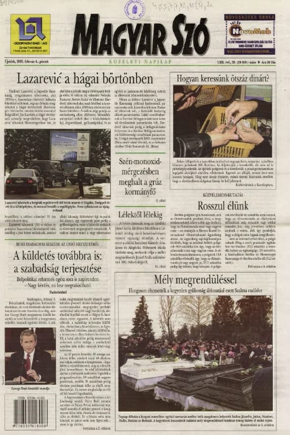 Magyar Szó, 62. évf. 2005. február 4. 28. sz. 1–20. oldal