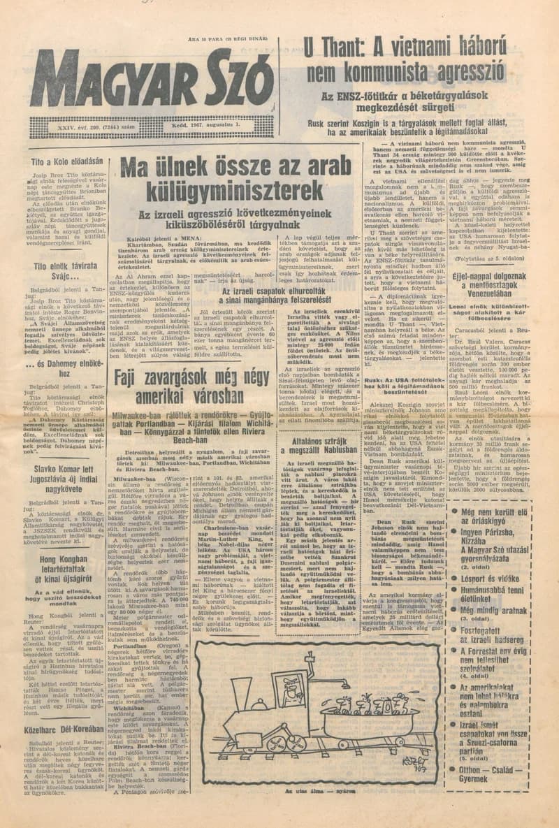 Magyar Szó, 24. évf. 1967. augusztus 1. 209. sz. 1–14. oldal