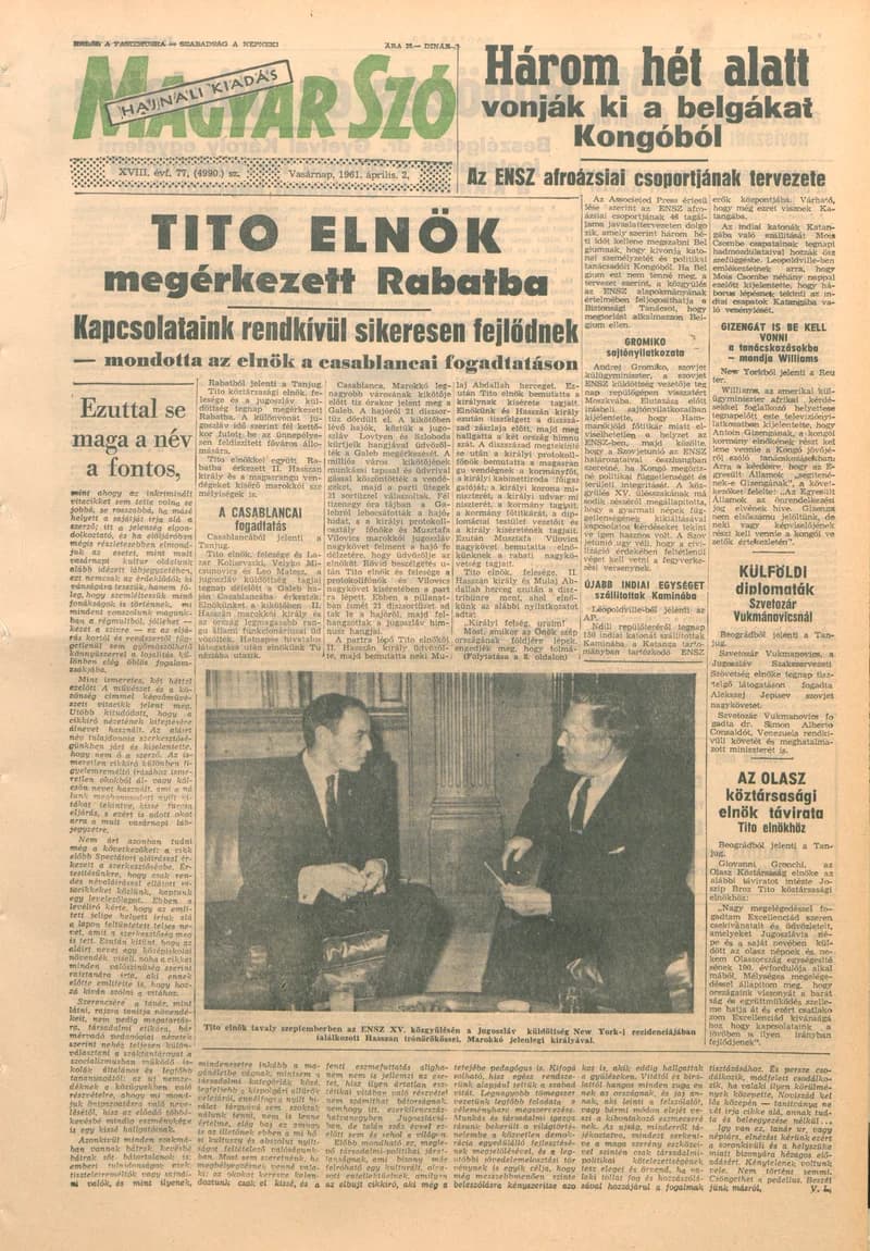 Magyar Szó, 18. évf. 1961. április 2. 77. sz. 1–24. oldal