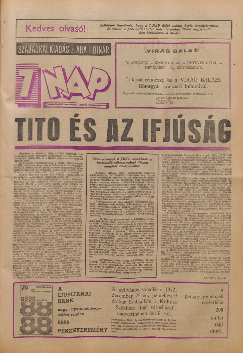 7 Nap, 27. évf. 1972. december 15. 50. sz. 1–28. oldal