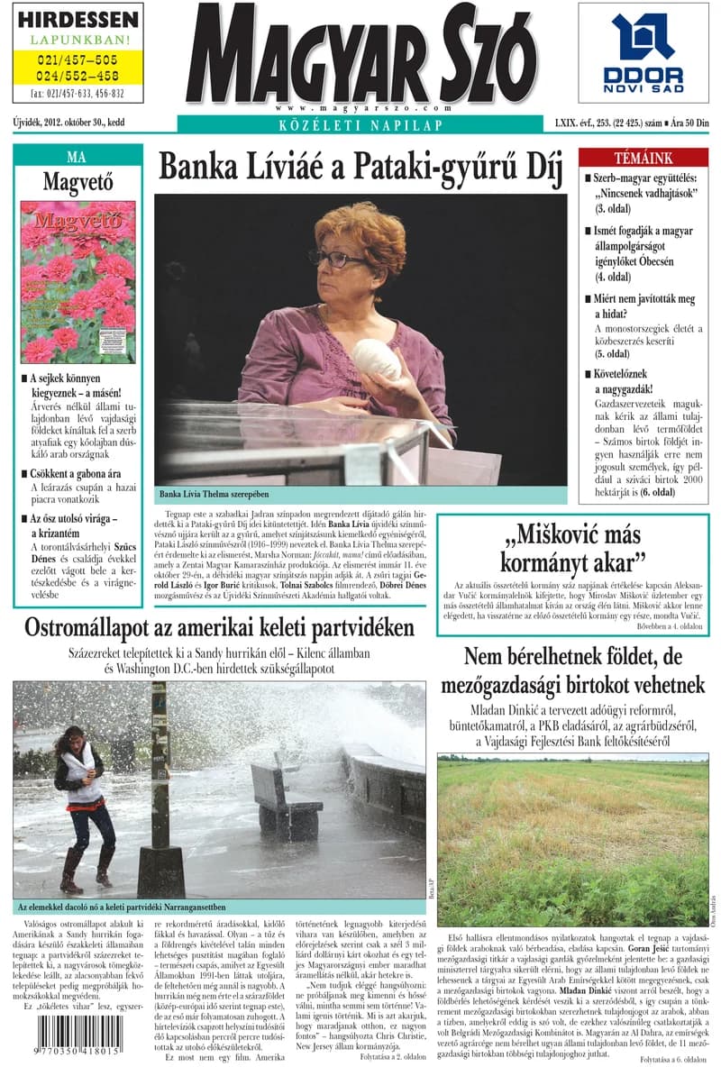 Magyar Szó, 69. évf. 2012. október 30. 253. sz. 1–20. oldal