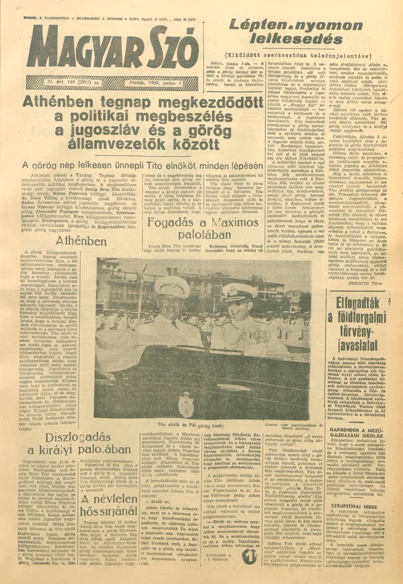 Magyar Szó, 11. évf. 1954. június 4. 149. sz. 1–8. oldal