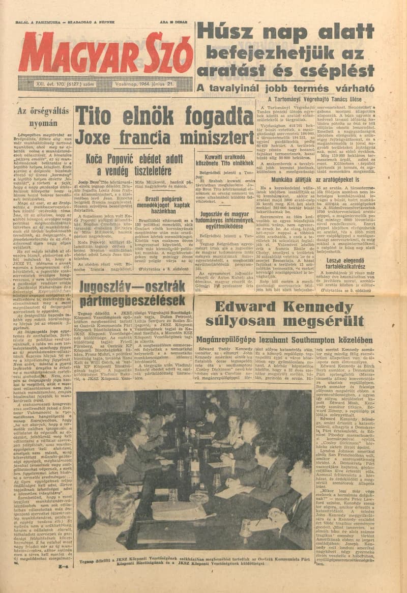 Magyar Szó, 21. évf. 1964. június 21. 170. sz. 1–24. oldal