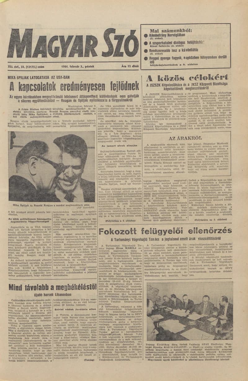Magyar Szó, 41. évf. 1984. február 3. 32. sz. 1–20. oldal