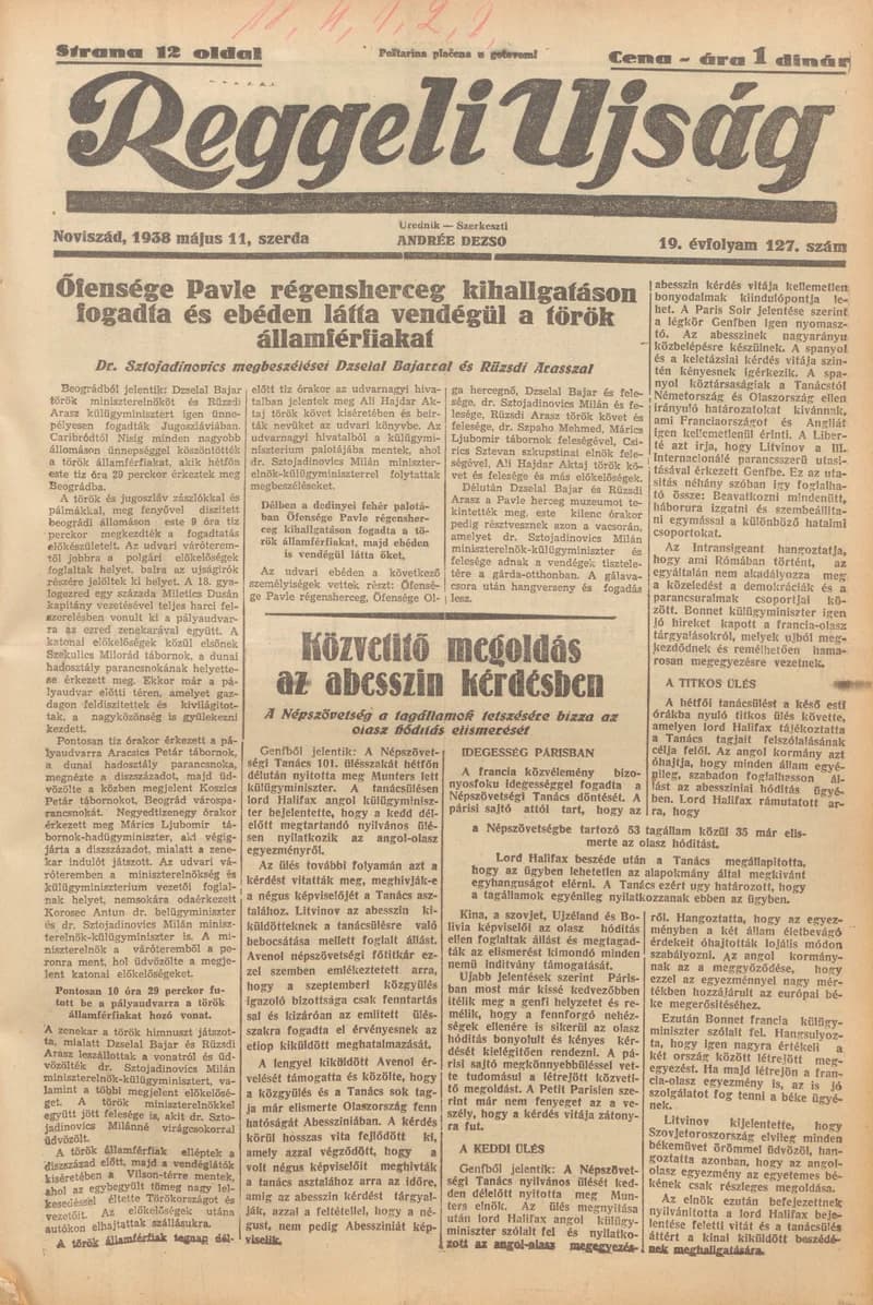 Reggeli Újság, 19. évf. 1938. május 11. 127. sz.