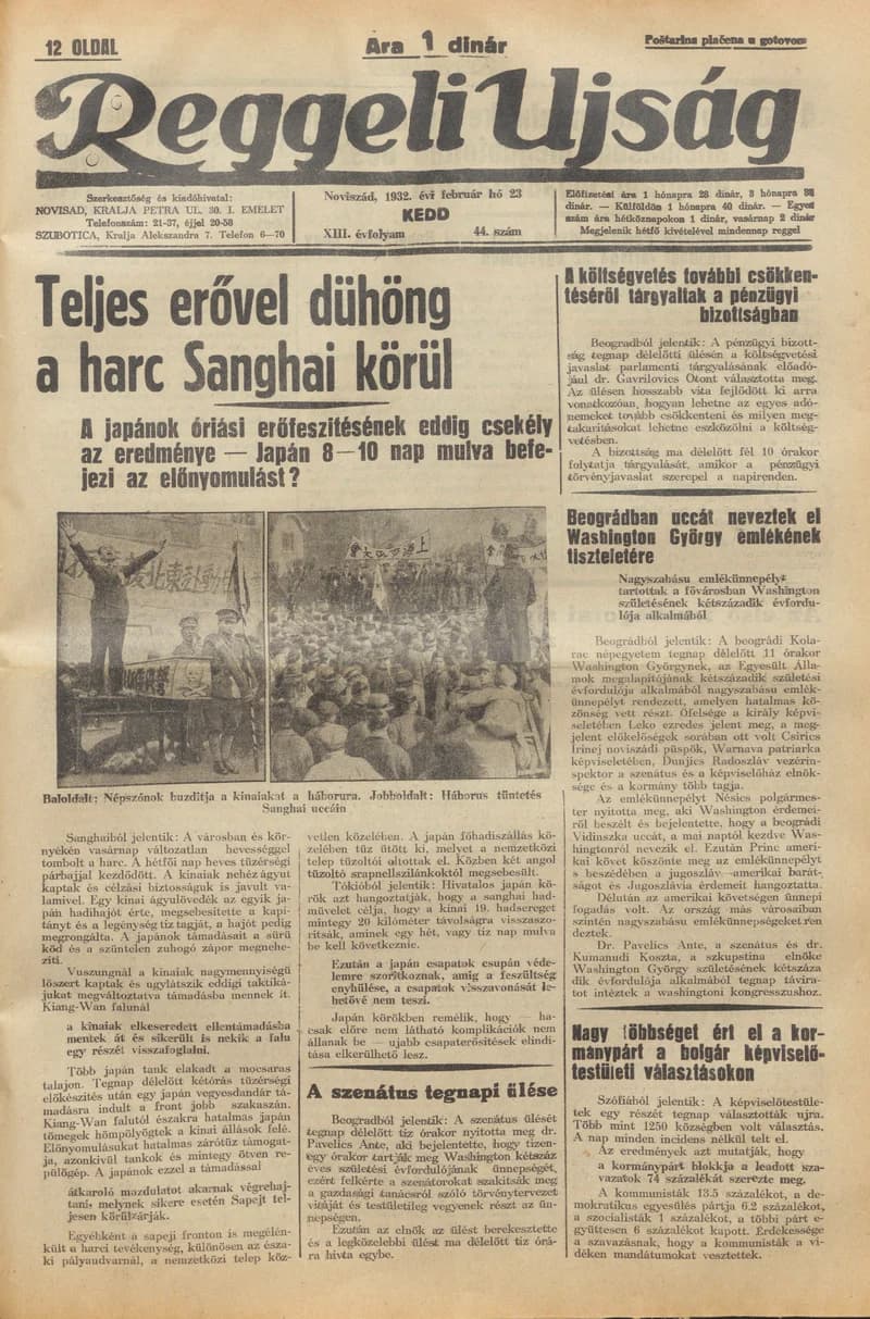 Reggeli Újság, 13. évf. 1932. február 23. 44. sz.