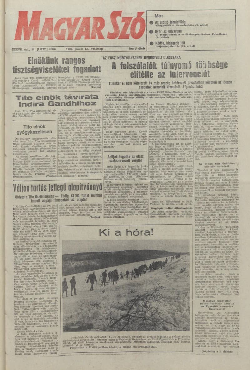 Magyar Szó, 37. évf. 1980. január 13. 11. sz. 1–32. oldal