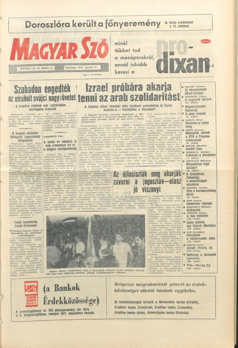 Magyar Szó, 28. évf. 1971. január 17. 15. sz. 1–32. oldal