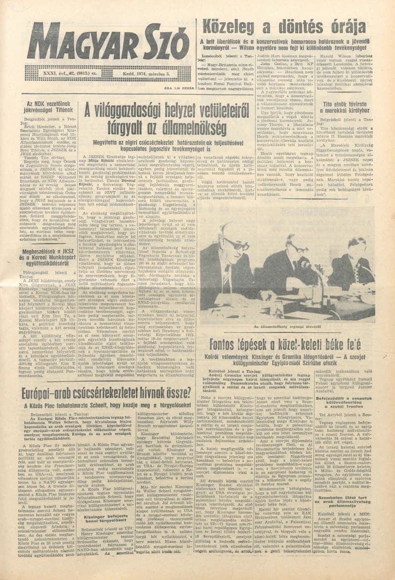 Magyar Szó, 31. évf. 1974. március 5. 62. sz. 1–20. oldal