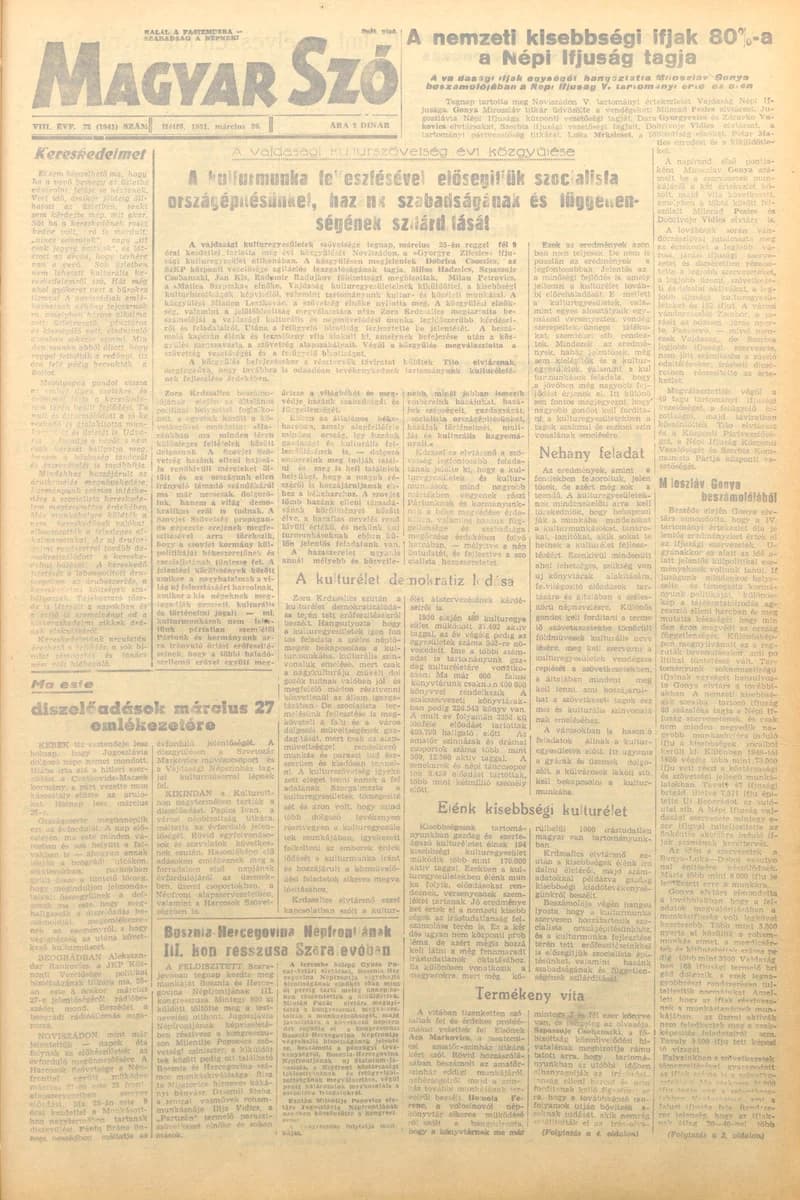 Magyar Szó, 8. évf. 1951. március 26. 72. sz. 1–4. oldal