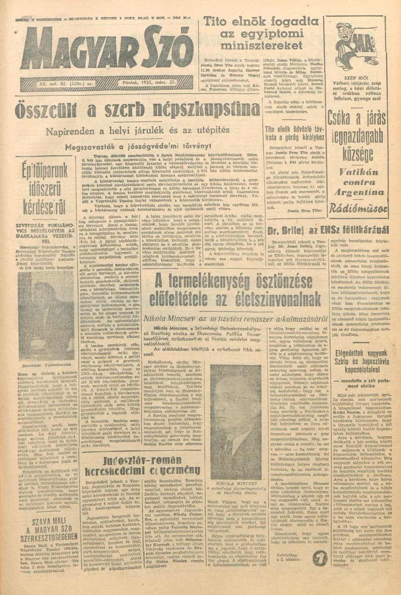 Magyar Szó, 12. évf. 1955. március 25. 82. sz. 1–10. oldal